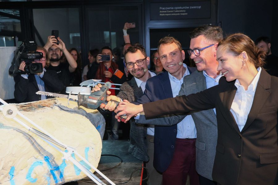 Preparacja kości mastodonzaura w Centrum Nauki Kopernik
