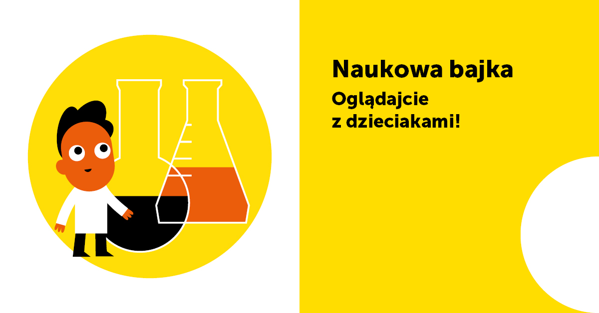 Grafika reklamująca naukowe bajki