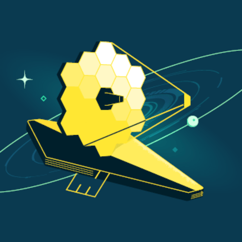 Niebieskie tło, na nim żółto-złote elementy typu zębatka.