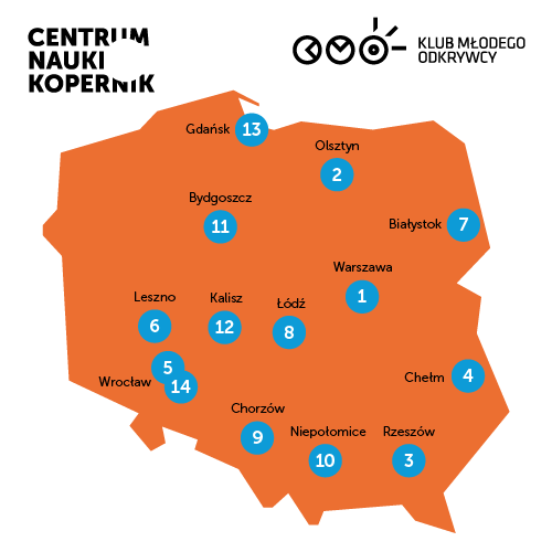 Mapa Klubów Młodego Odkrywcy