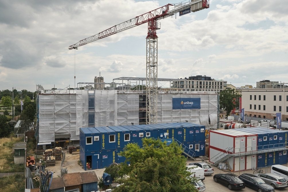 Widok na budowę Pracowni Przewrotu Kopernikańskiego