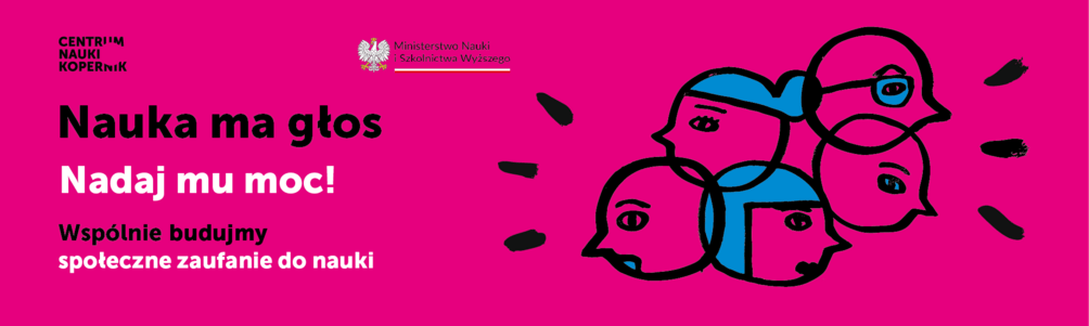 Hasło zachęcające do udziału w naborze na magentowym tle