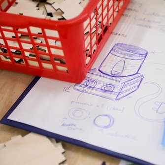 Plan lampki narysowany na kartce