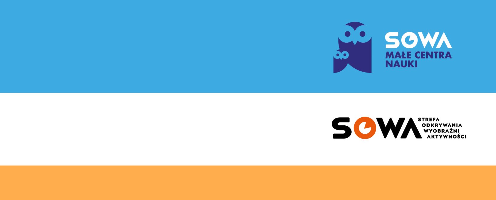 Nowe logo SOWA - na nim dwie sowy i napis małe centra nauki