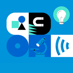 Logo NDC w niebieskich barwach